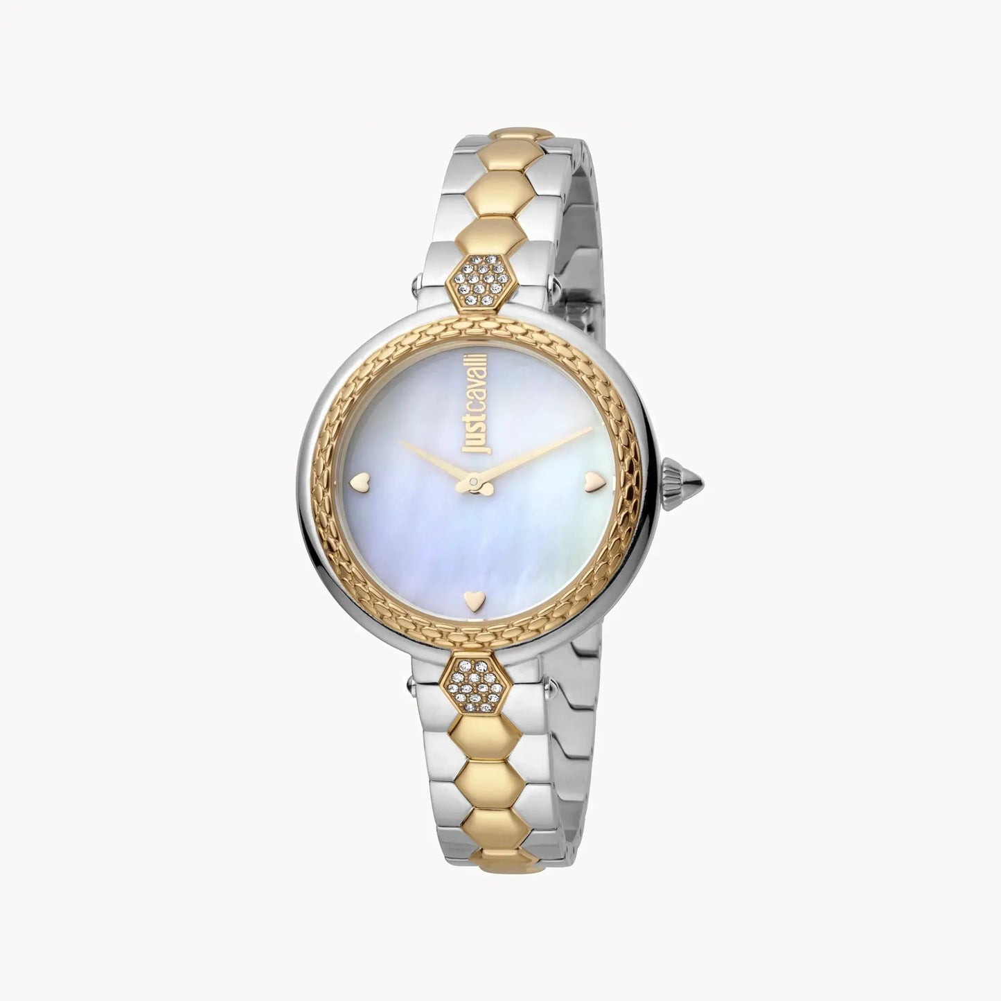 Just Cavalli Women's Silver & Gold Watch, White Dial | Jc1l128m0595 by JUST CAVALLI