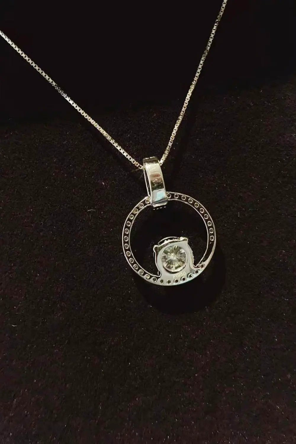 1 Carat Moissanite 925 Sterling Silver Necklace by Partner Label