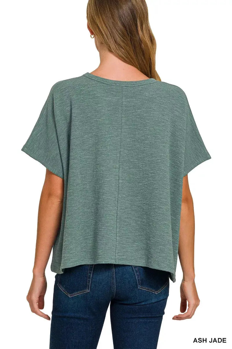 Zenana Cotton Slub Oversize Tee by Zenana