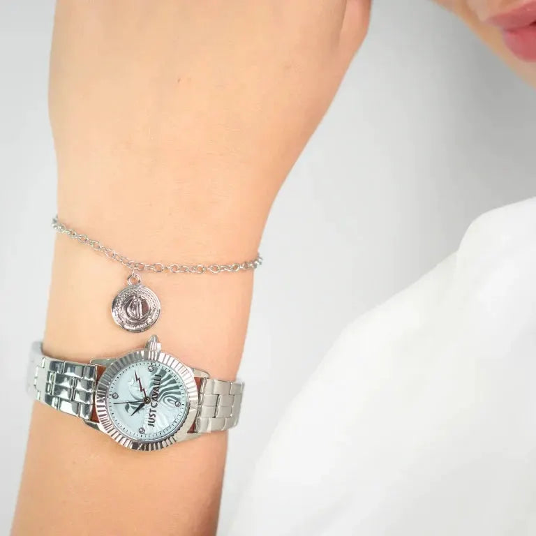 Just Cavalli Women's Silver Watch, Light Blue Dial | Jc1l328m0045 by JUST CAVALLI