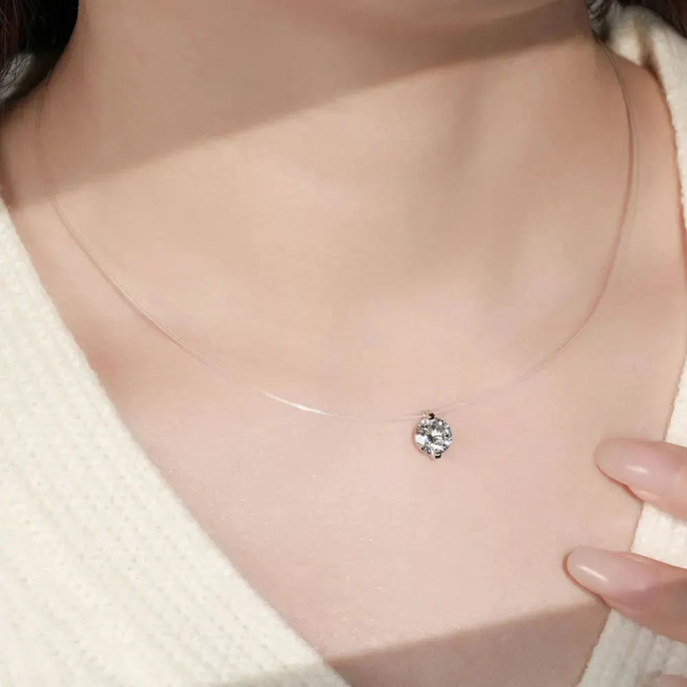 1 Carat Moissanite 925 Sterling Silver Necklace by Partner Label