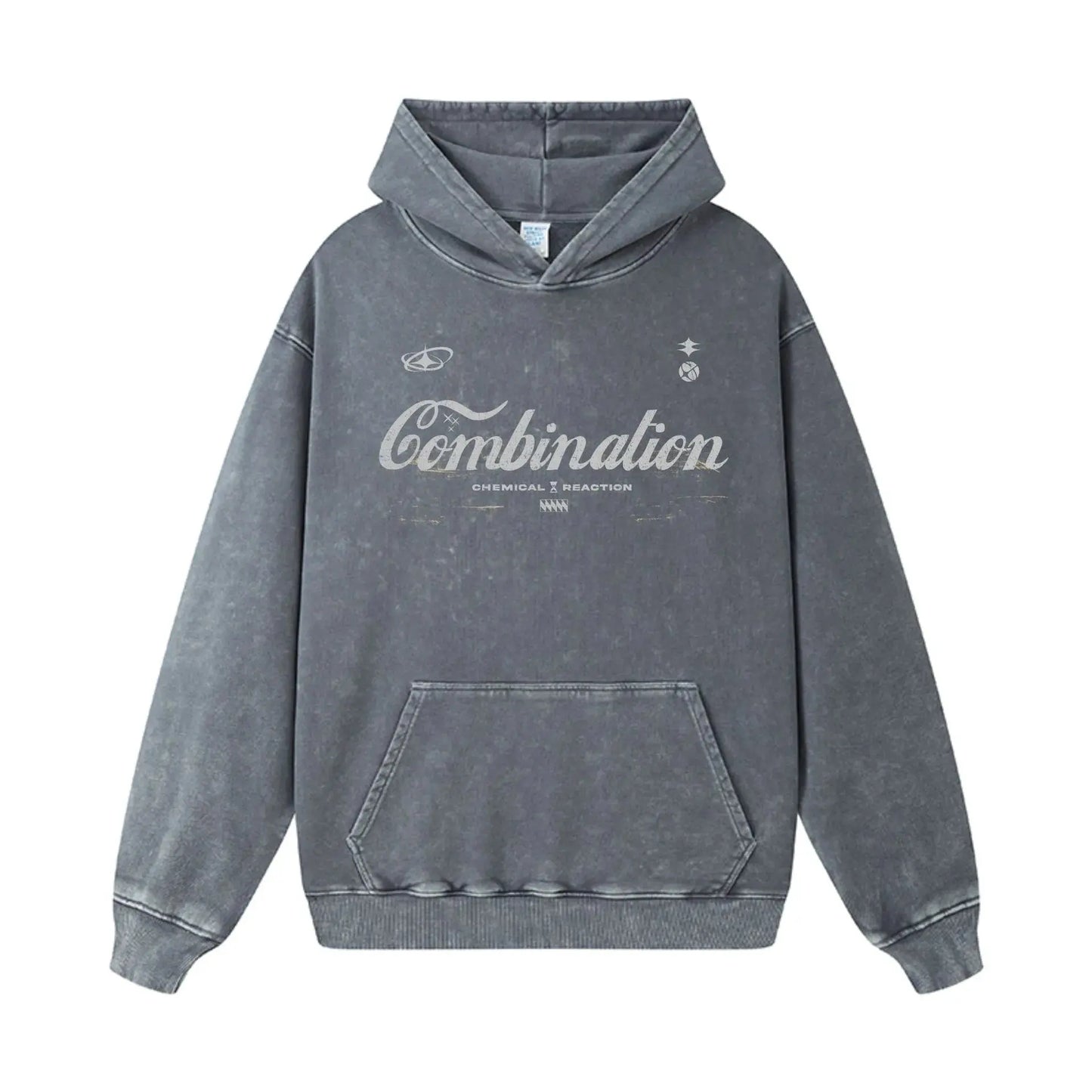 Men's Letter Washed Kangaroo Pocket Hoodie by Partner Label