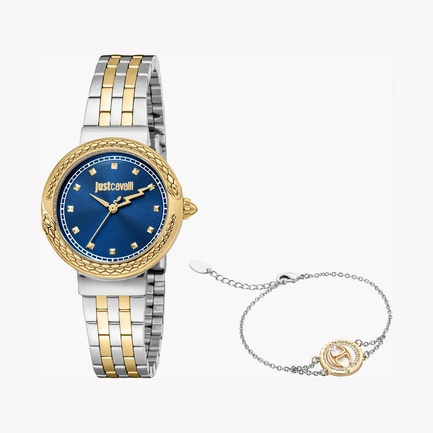 Just Cavalli Women's Two-Tone Watch, Dark Blue Dial | Jc1l311m0065 by JUST CAVALLI