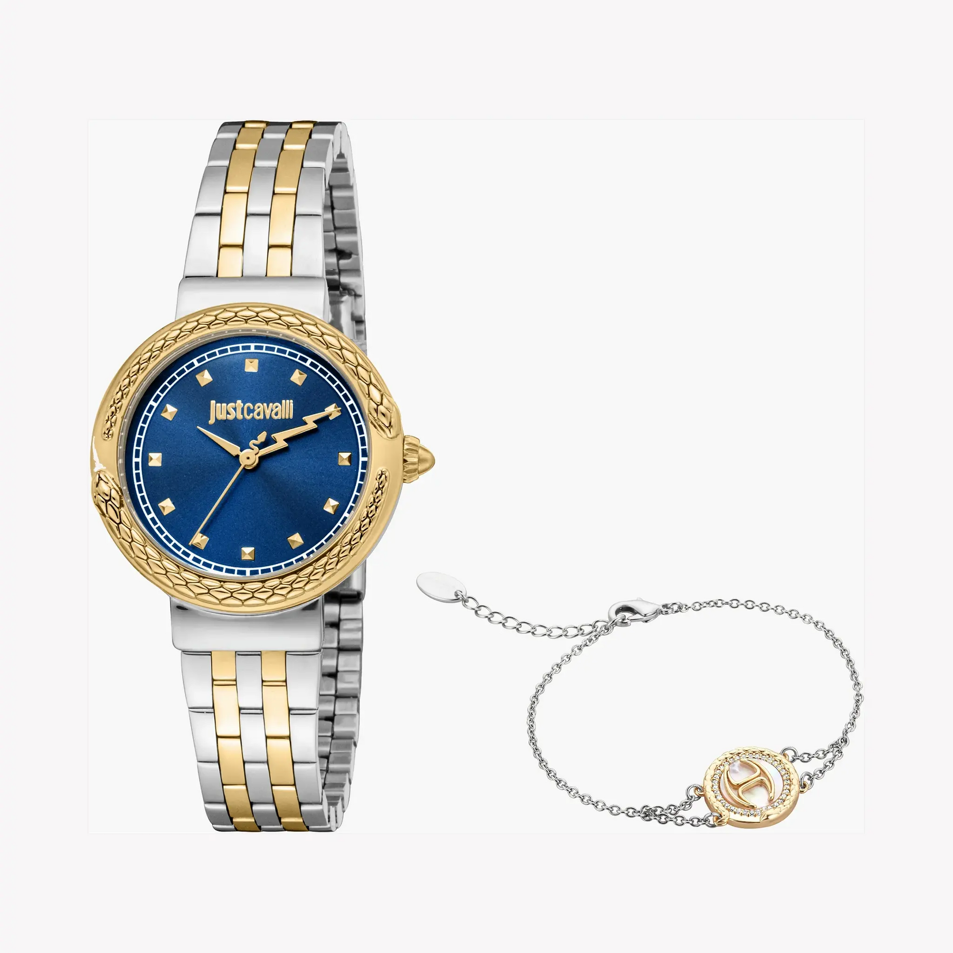 Just Cavalli Women's Two-Tone Watch, Dark Blue Dial | Jc1l311m0065 by JUST CAVALLI
