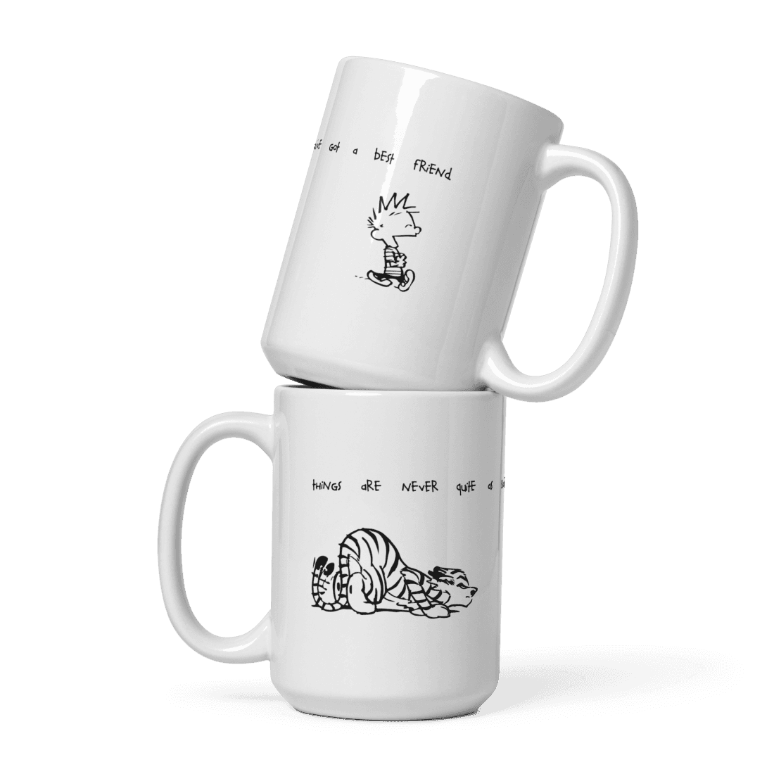 Calvin and Hobbes Best Friends Quote Mug by Art-O-Rama Shop