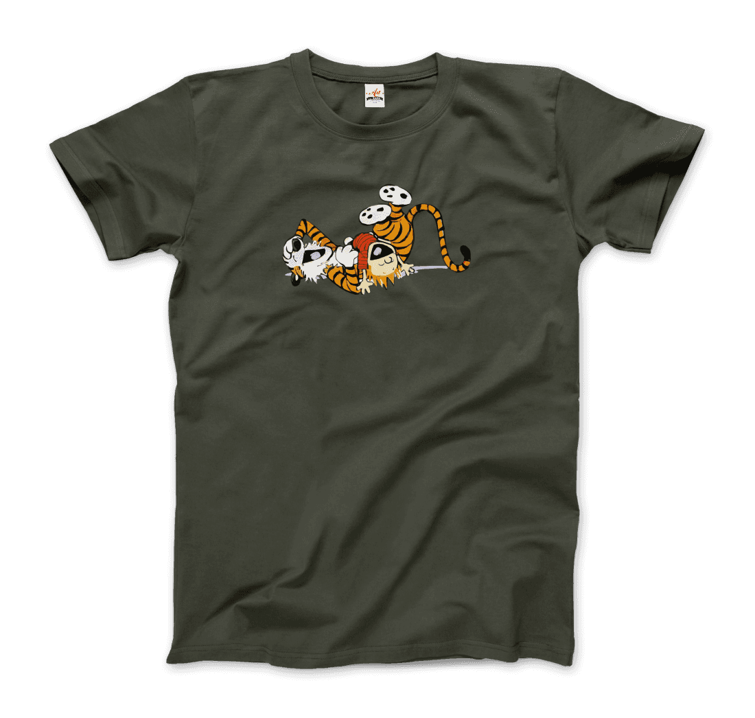 Calvin and Hobbes Laughing on the Floor t-shirt by Art-O-Rama Shop