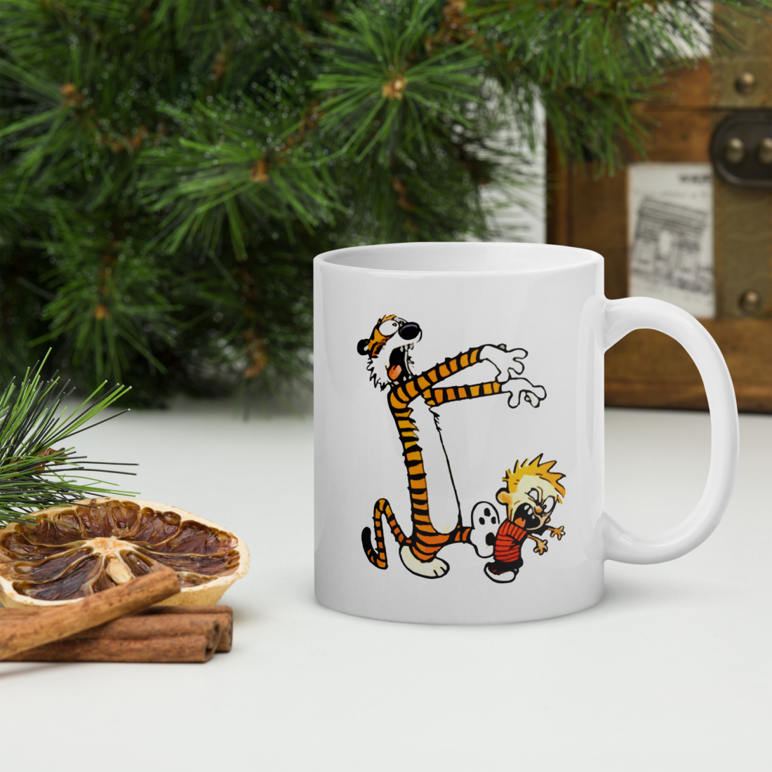 Calvin and Hobbes Playing Zombies Mug by Art-O-Rama Shop