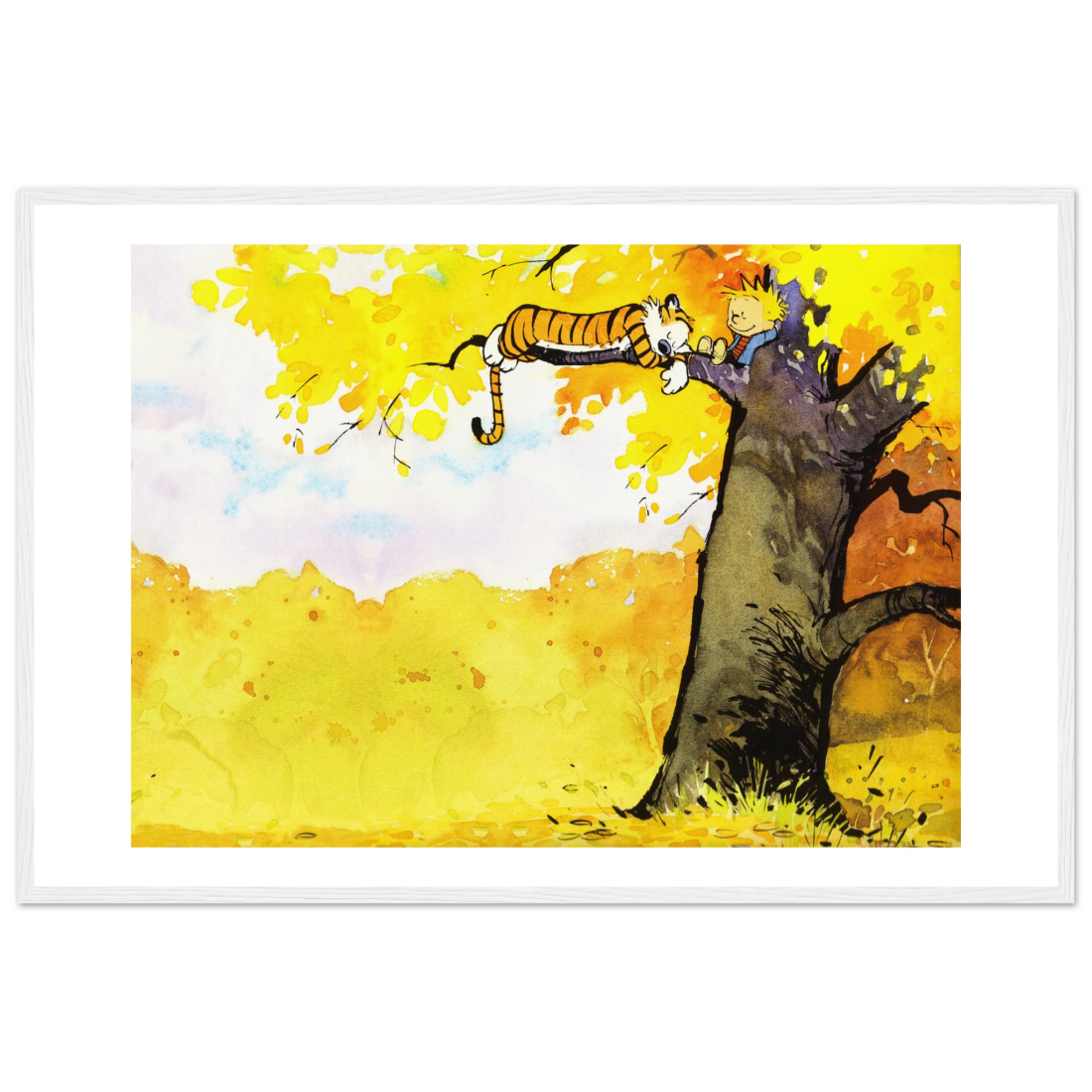 Calvin and Hobbes Resting on a Tree poster by Art-O-Rama Shop