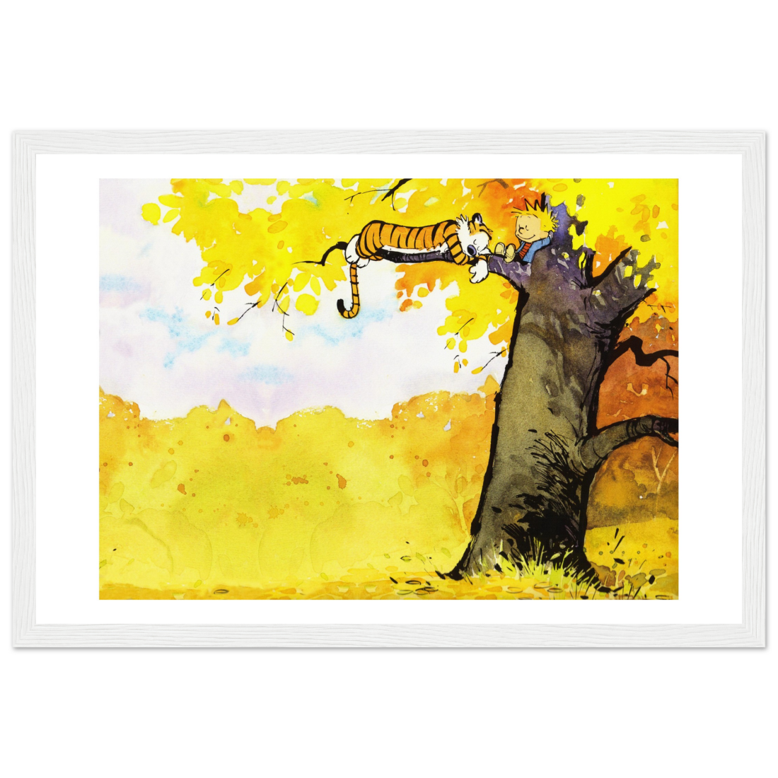 Calvin and Hobbes Resting on a Tree poster by Art-O-Rama Shop