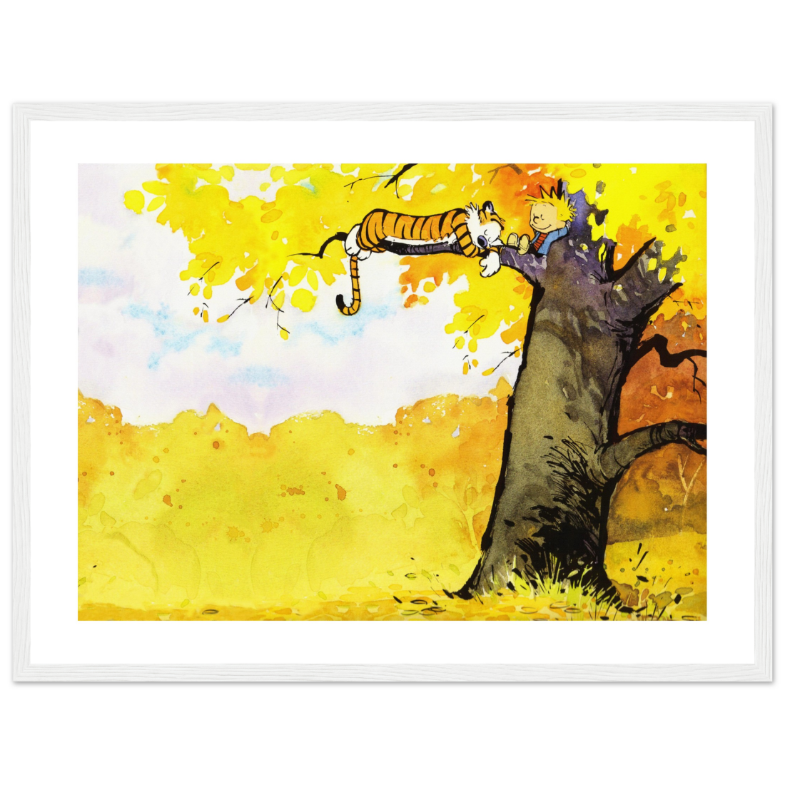 Calvin and Hobbes Resting on a Tree poster by Art-O-Rama Shop
