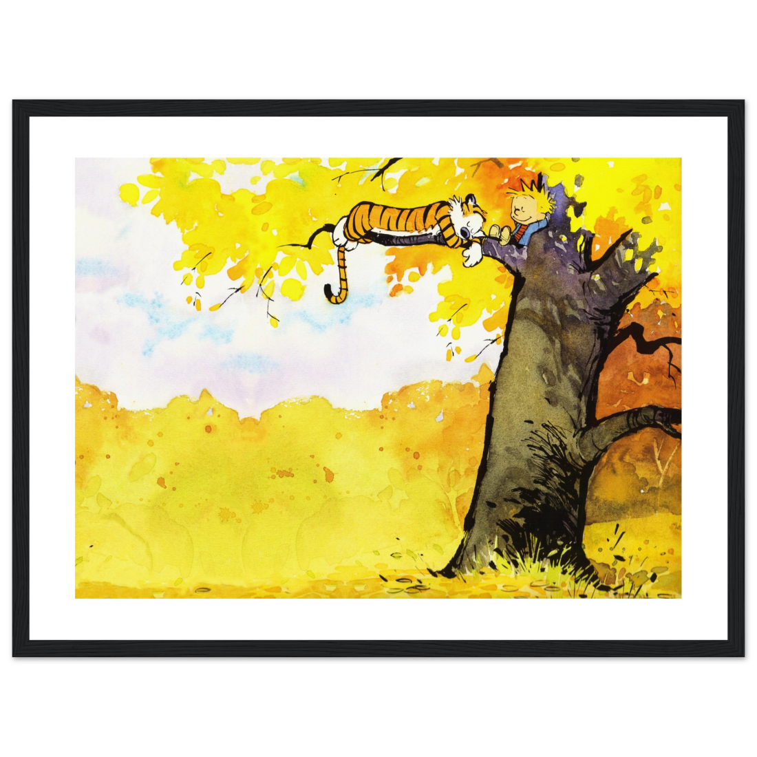 Calvin and Hobbes Resting on a Tree poster by Art-O-Rama Shop