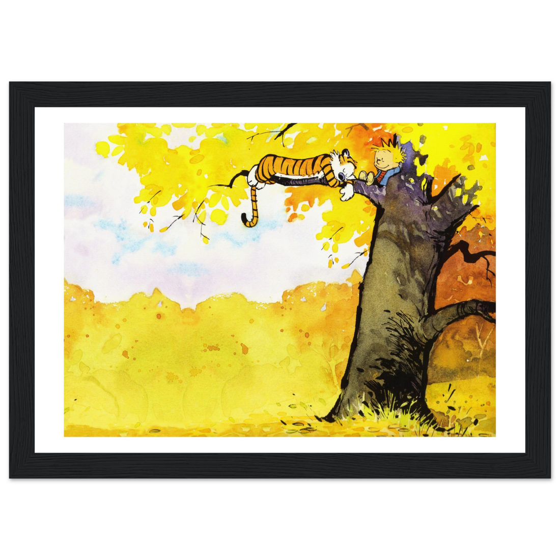 Calvin and Hobbes Resting on a Tree poster by Art-O-Rama Shop