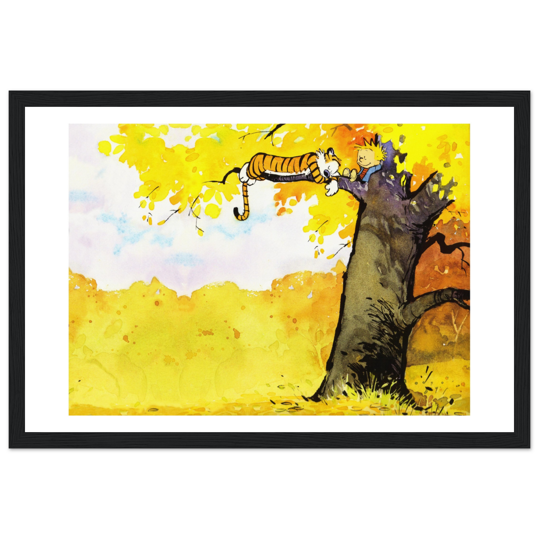 Calvin and Hobbes Resting on a Tree poster by Art-O-Rama Shop