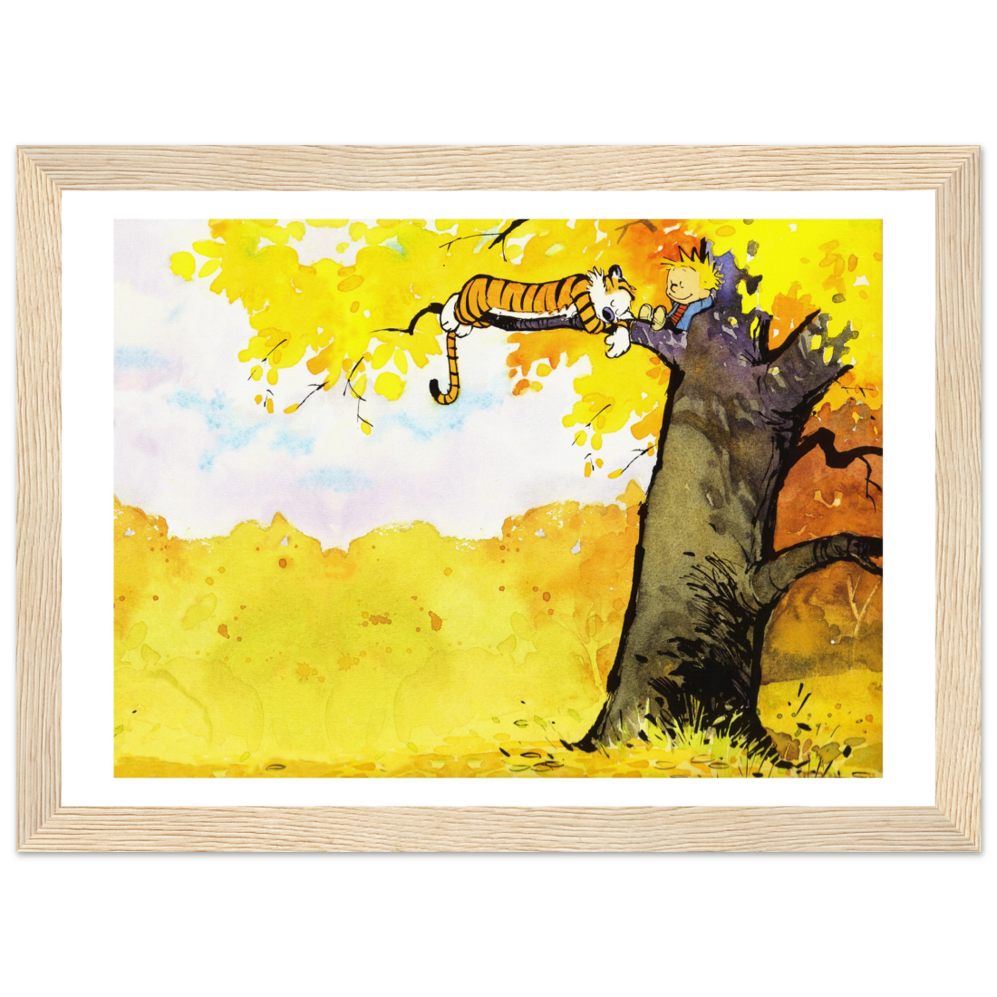 Calvin and Hobbes Resting on a Tree poster by Art-O-Rama Shop