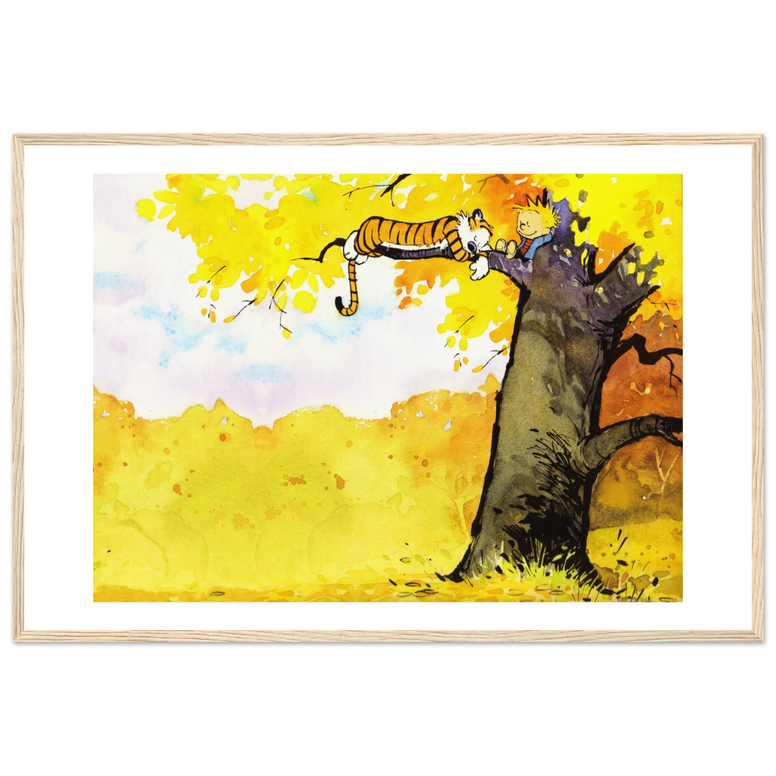 Calvin and Hobbes Resting on a Tree poster by Art-O-Rama Shop