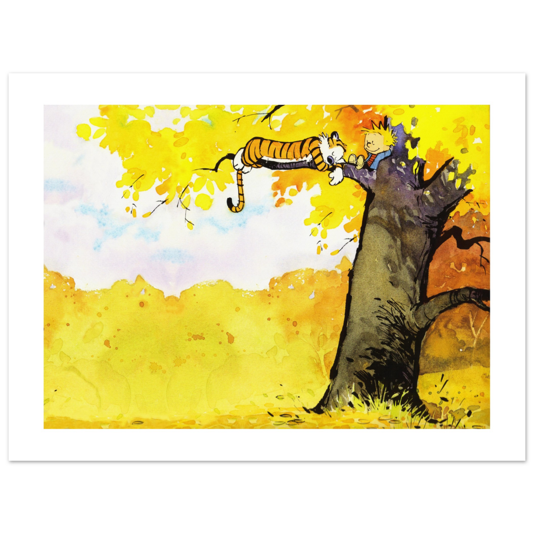 Calvin and Hobbes Resting on a Tree poster by Art-O-Rama Shop