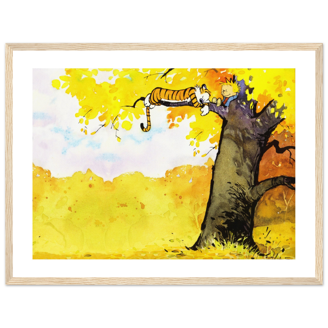 Calvin and Hobbes Resting on a Tree poster by Art-O-Rama Shop