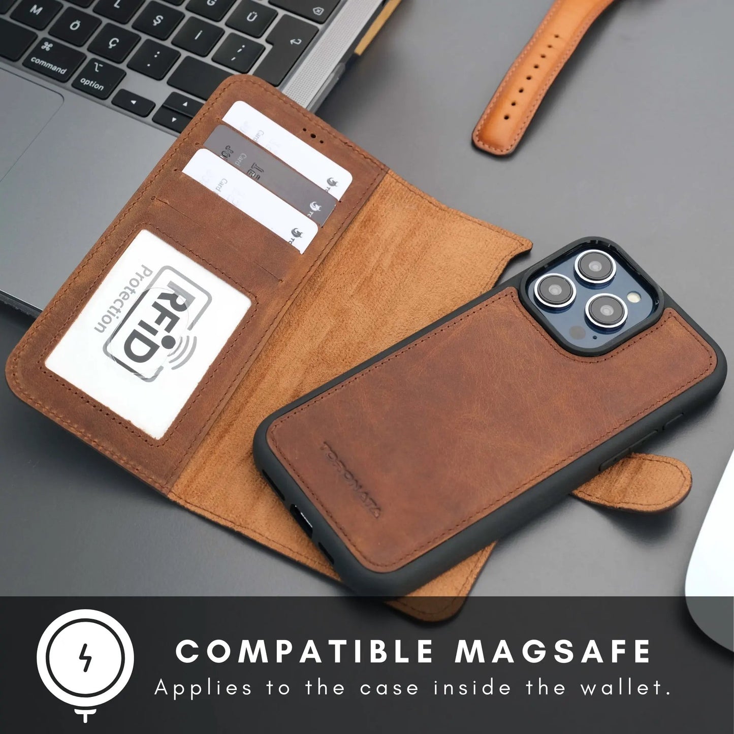 Casper Leather iPhone 14 Pro Max Wallet Case | MagSafe by TORONATA