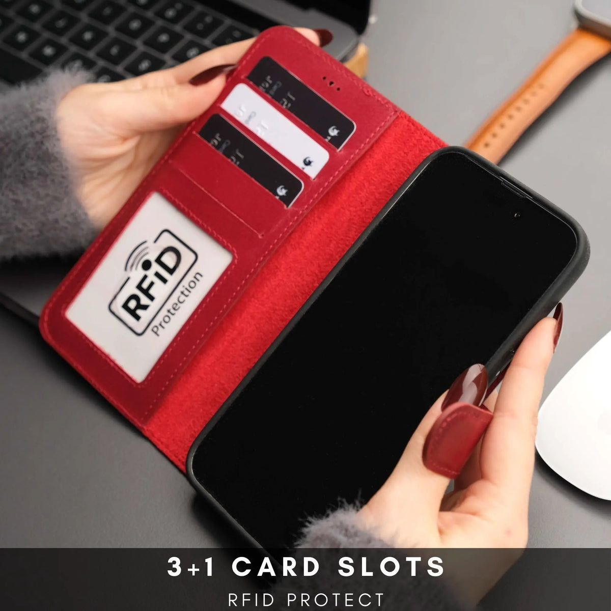 Casper Leather iPhone 15 Wallet Case | Detachable MagSafe Compatible RFID Protection by TORONATA