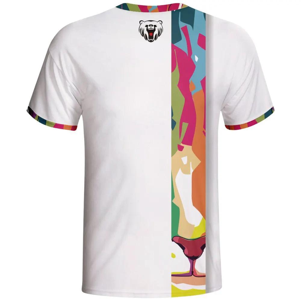 Colorful Cat Graphic Sublimation T-Shirt by Vimost Sportswear