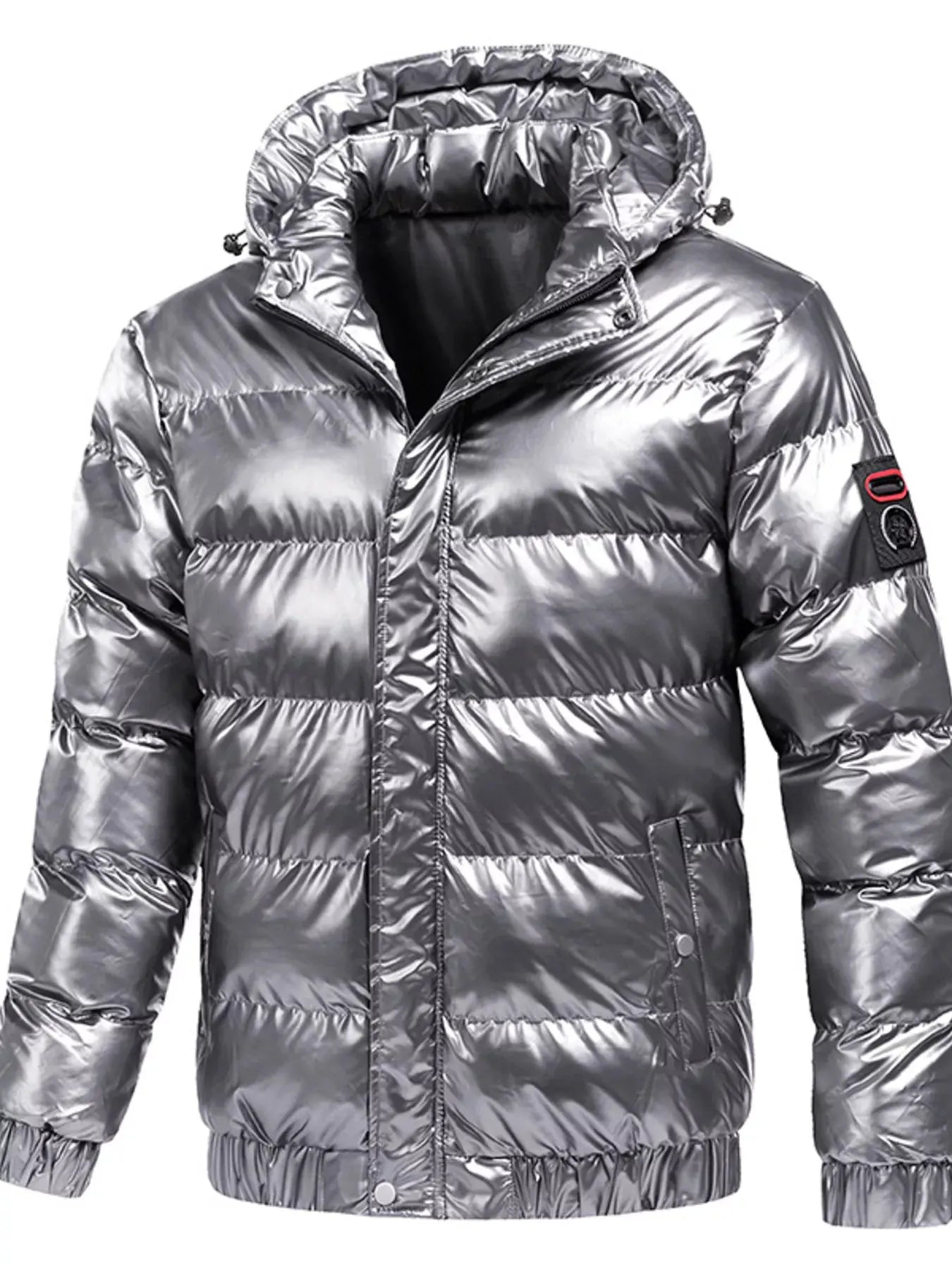 Men's Plus Size Zip Up Hooded Puffer Jacket by Partner Label