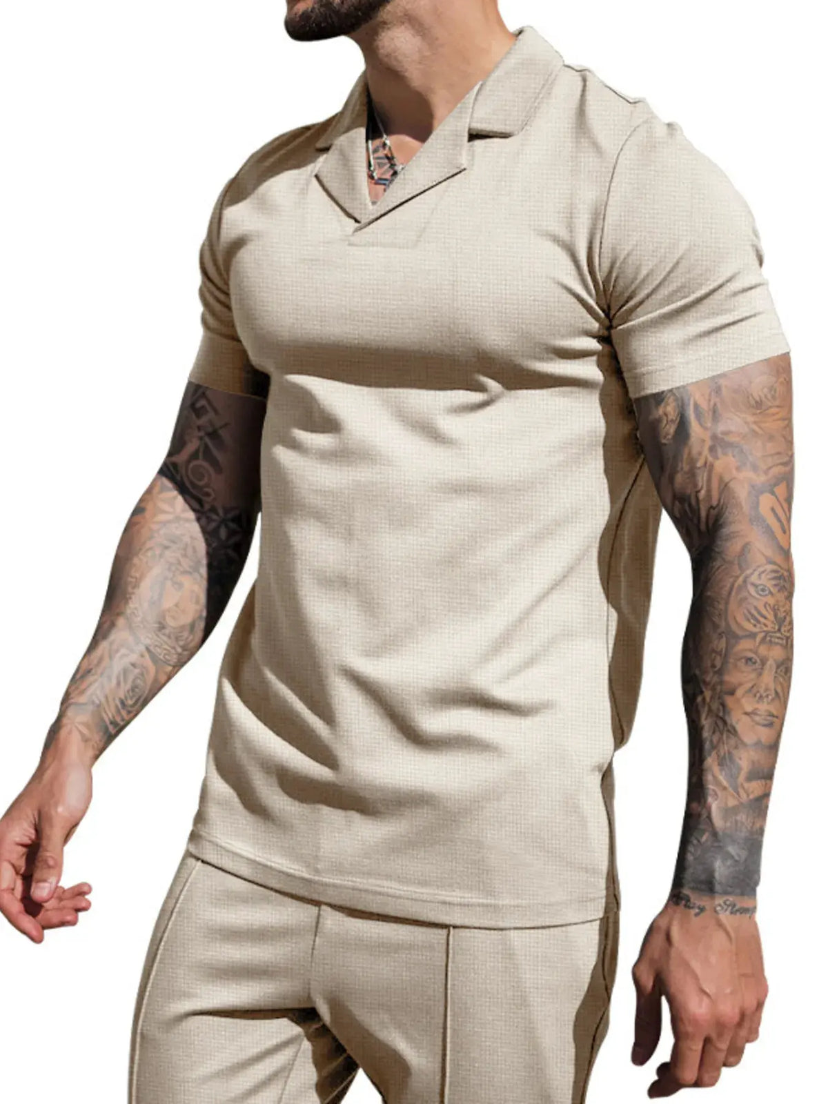Men's Plus Size Short Sleeve Top and Shorts Set by Trendsi
