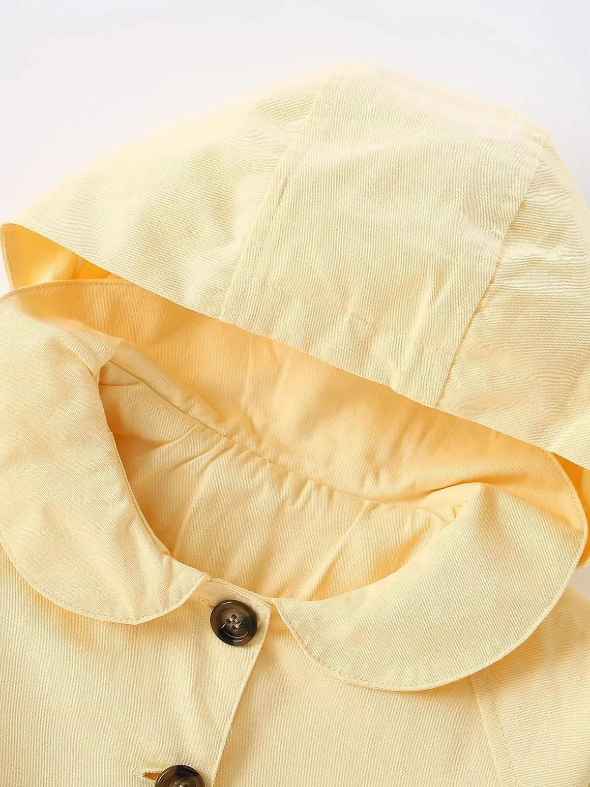 Children's Hooded Peplum Trench Coat by Trendsi