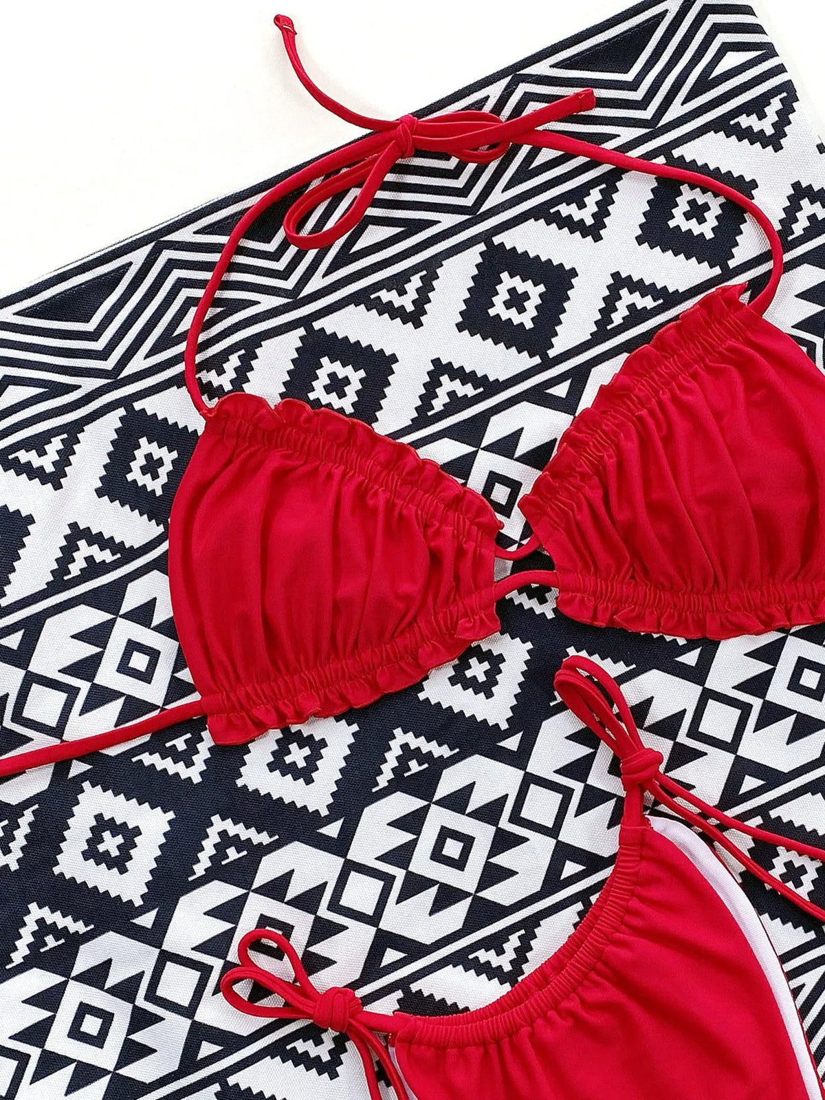 Frill Trill Halter Neck Bikini Set by Partner Label
