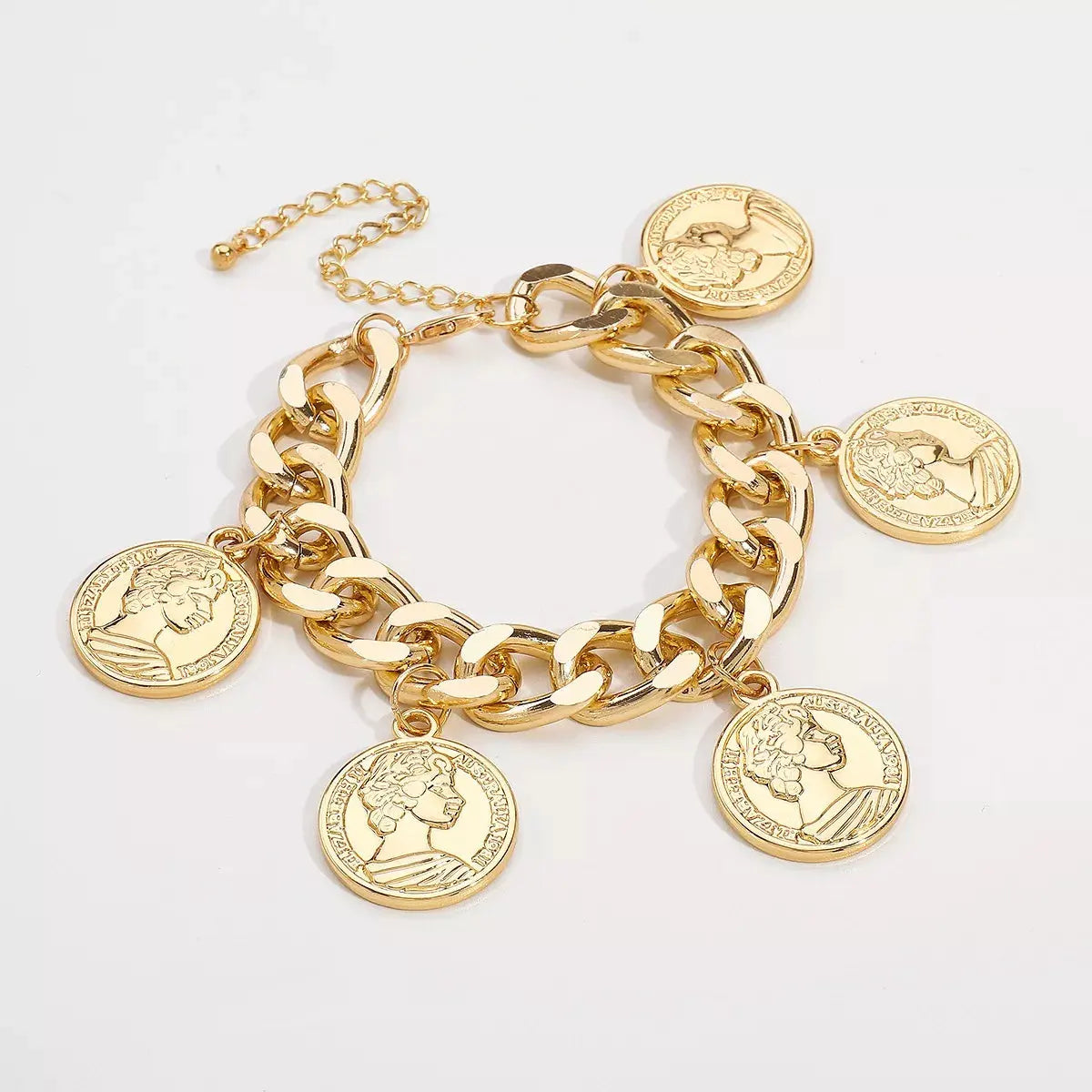 18K Gold-Plated Coin Charm Bracelet by Partner Label