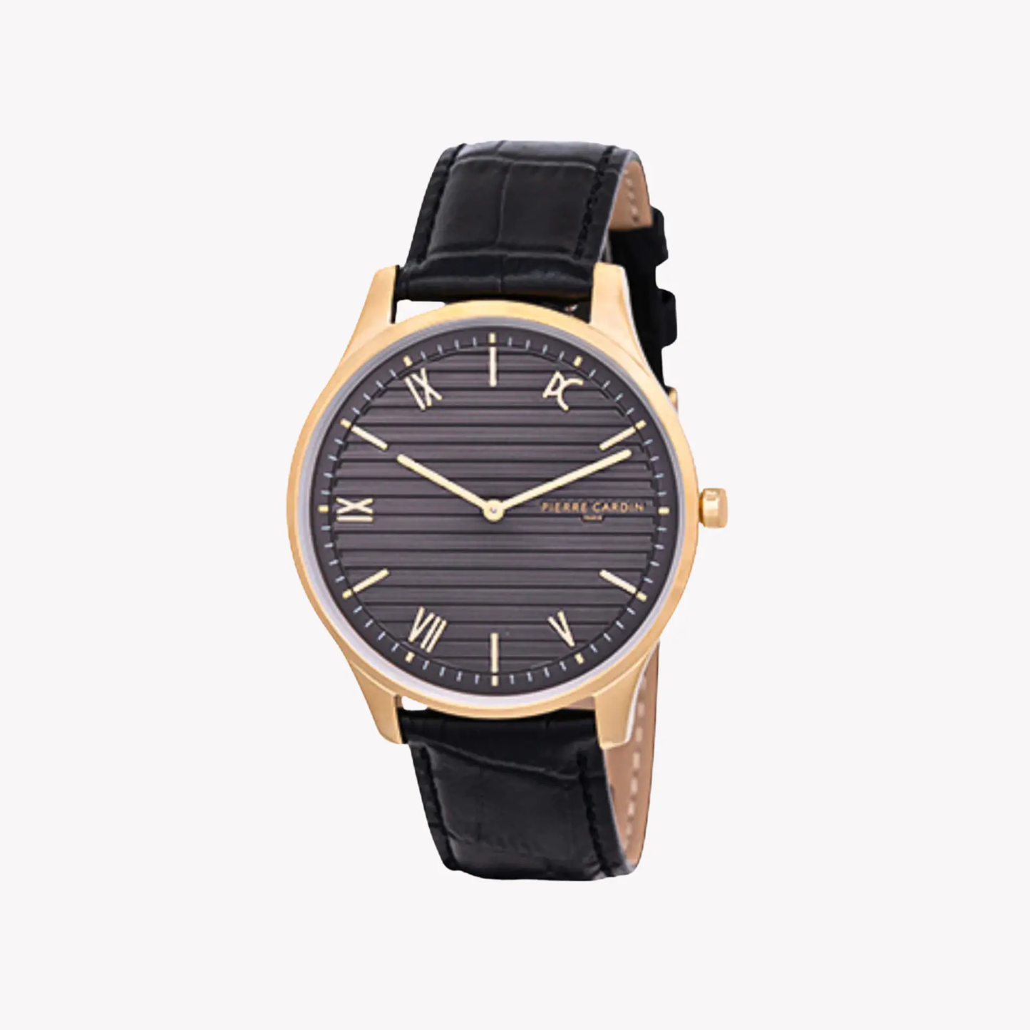 Pierre Cardin Men's Black Leather Watch, Gold Case | Cba.4024 by PIERRE CARDIN