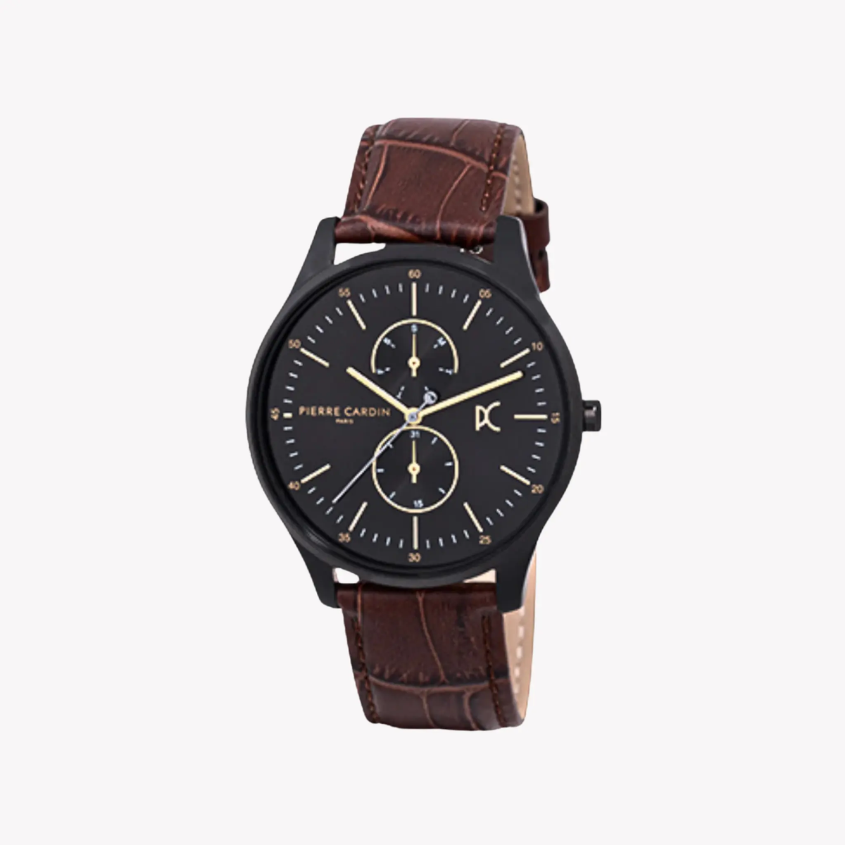 Pierre Cardin Men's Black Watch, Brown Leather Band | Cba.4028 by PIERRE CARDIN