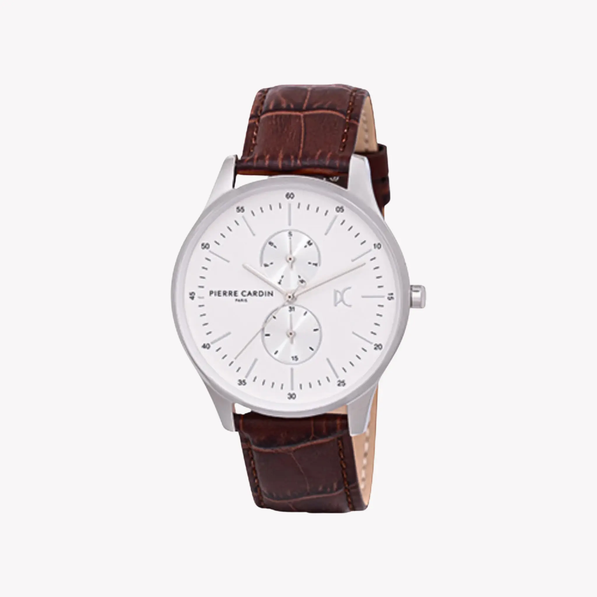 Pierre Cardin Men's Brown Leather Watch, Silver Case | Cba.4030 by PIERRE CARDIN