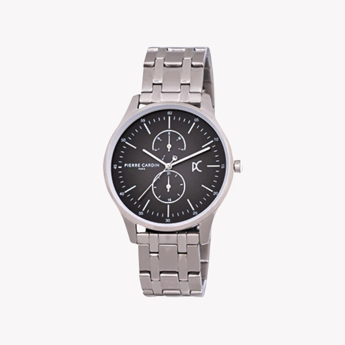 Pierre Cardin Men's Silver Metal Watch, Black Dial | Cba.4032 by PIERRE CARDIN