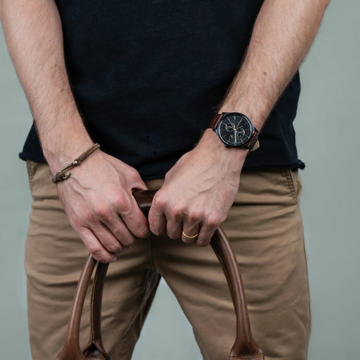 Pierre Cardin Men's Black Watch, Brown Leather Band | Cba.4028 by PIERRE CARDIN