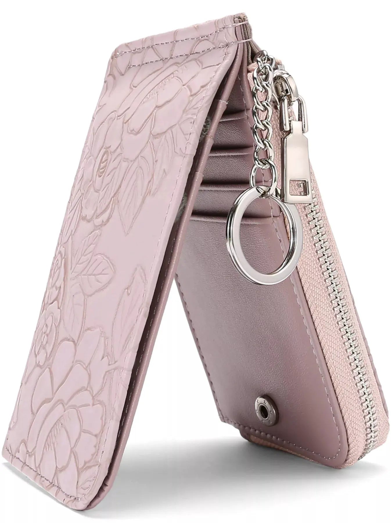 Embossed Floral Leather Bifold Wallet by Partner Label