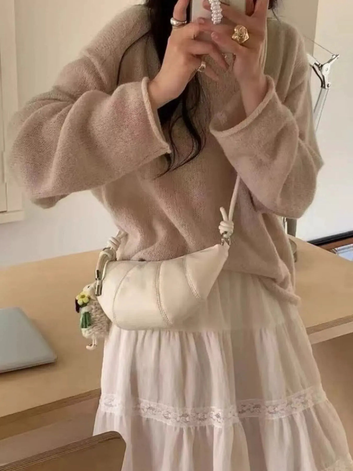 Croissant Shaped Crossbody Bag by Partner Label