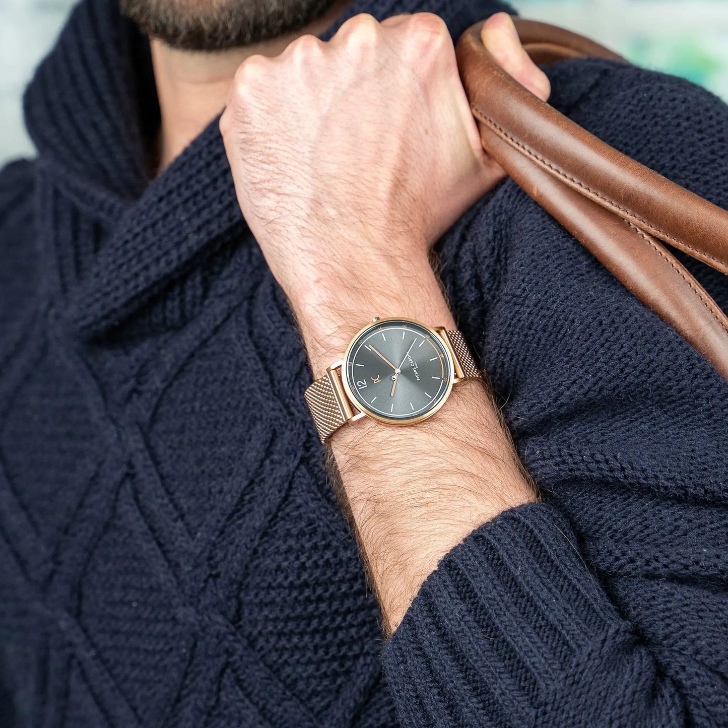 Pierre Cardin Men's Rose Gold Stainless Steel Watch, Gray Dial | Cbn.3015 by PIERRE CARDIN
