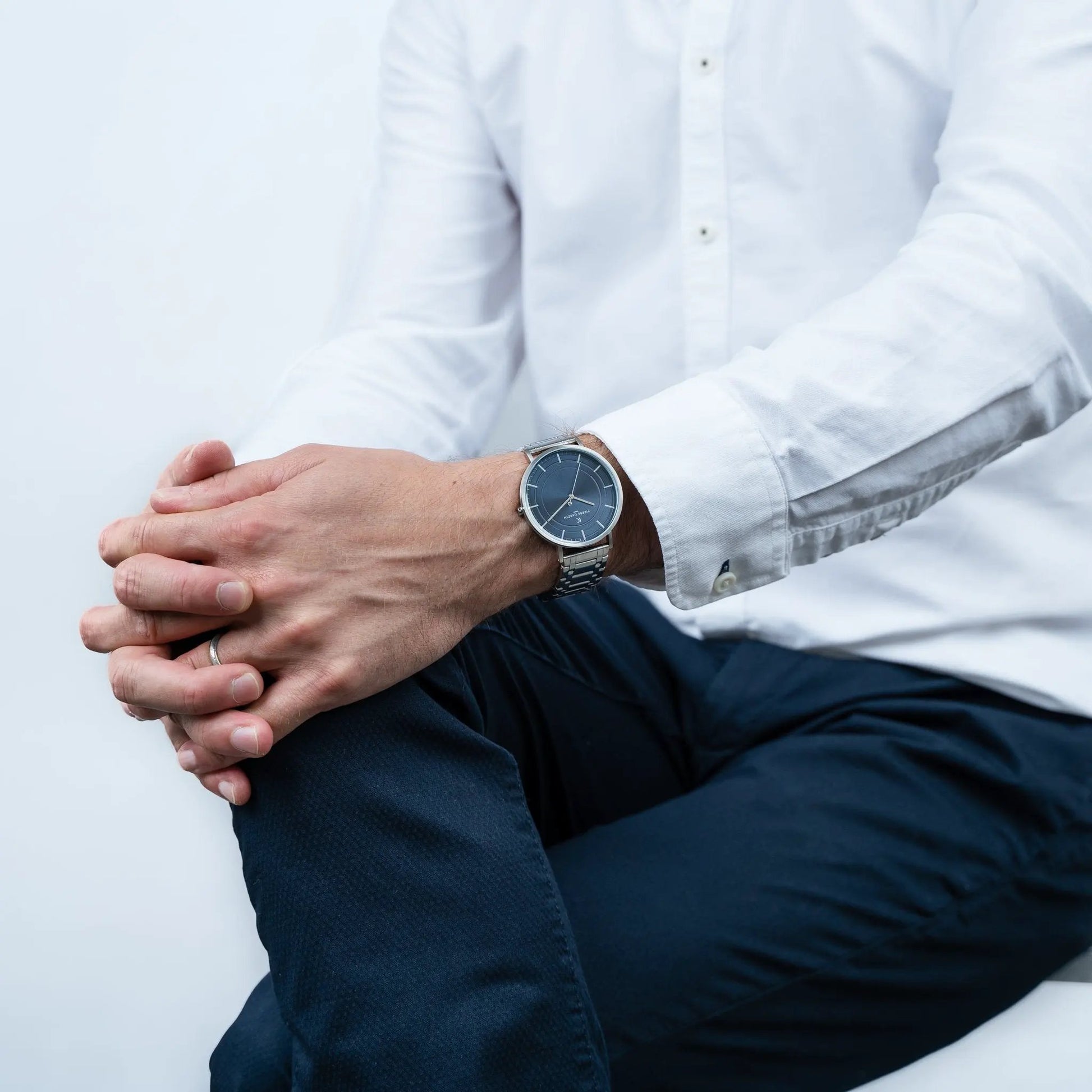 Pierre Cardin Men's Silver Watch, Blue Dial | Cbn.3032 by PIERRE CARDIN