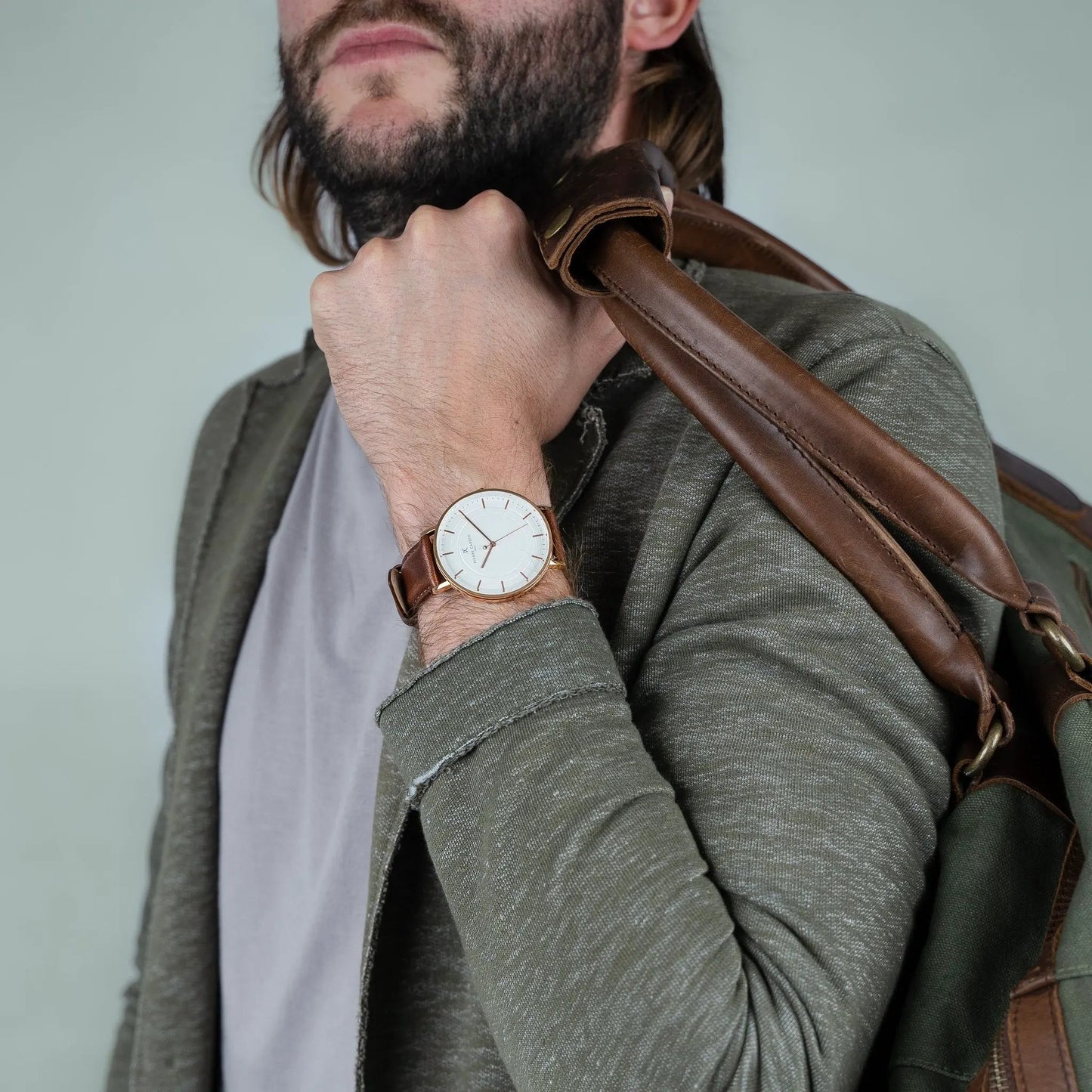 Pierre Cardin Men's Rose Gold Watch, Brown Leather | Cbn.3034 by PIERRE CARDIN