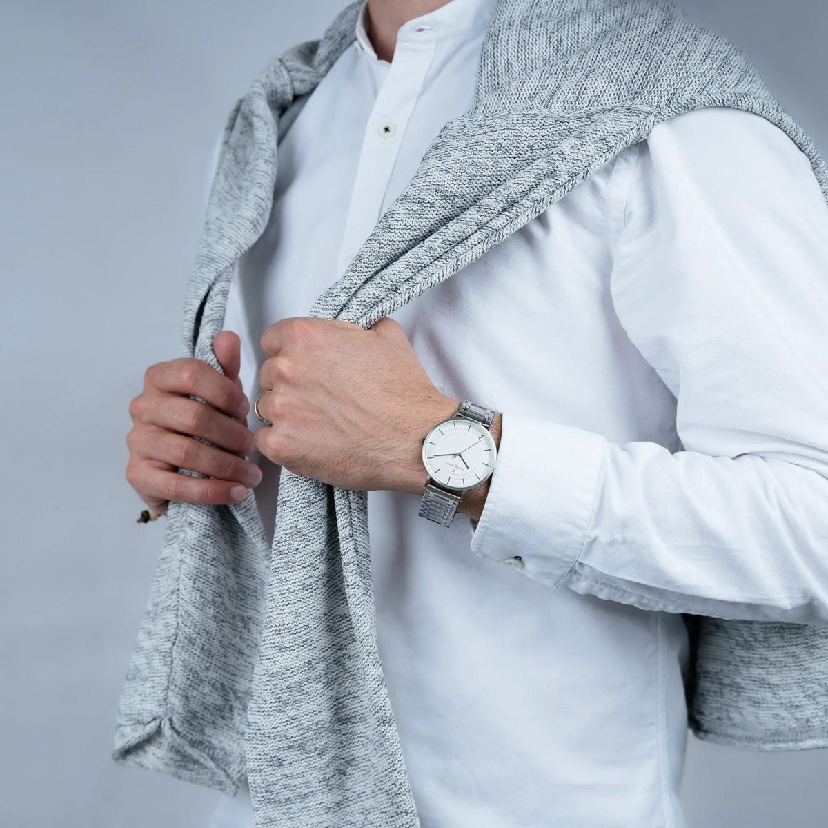 Pierre Cardin Men's Silver Metal Watch, White Dial | Cbn.3038 by PIERRE CARDIN