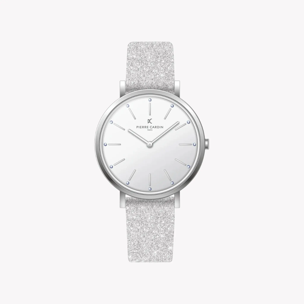 Pierre Cardin Women's Silver Leather Watch, White Dial | Cbv.1115 by PIERRE CARDIN