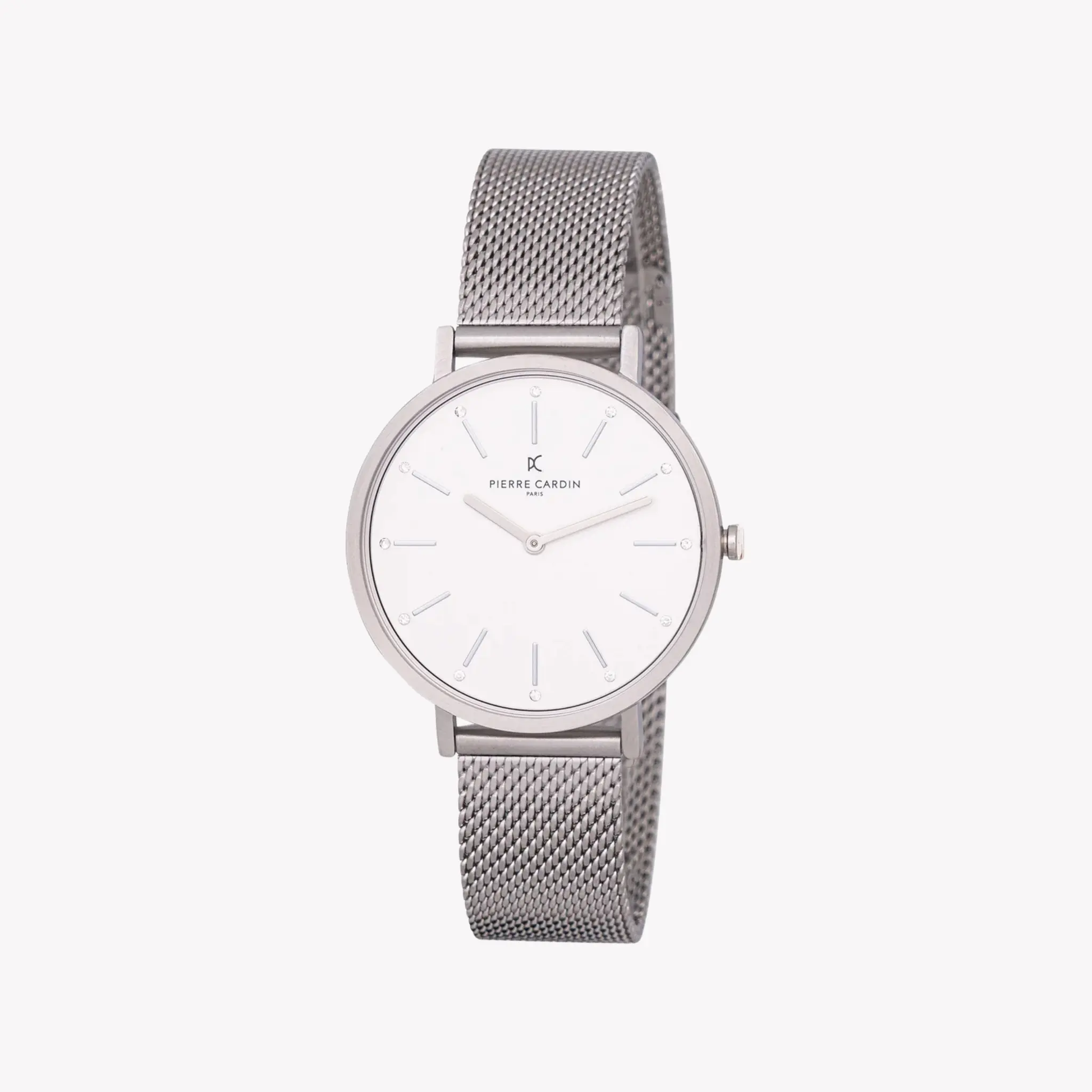 Pierre Cardin Women's Silver Metal Watch, White Dial | Cbv.1116 by PIERRE CARDIN