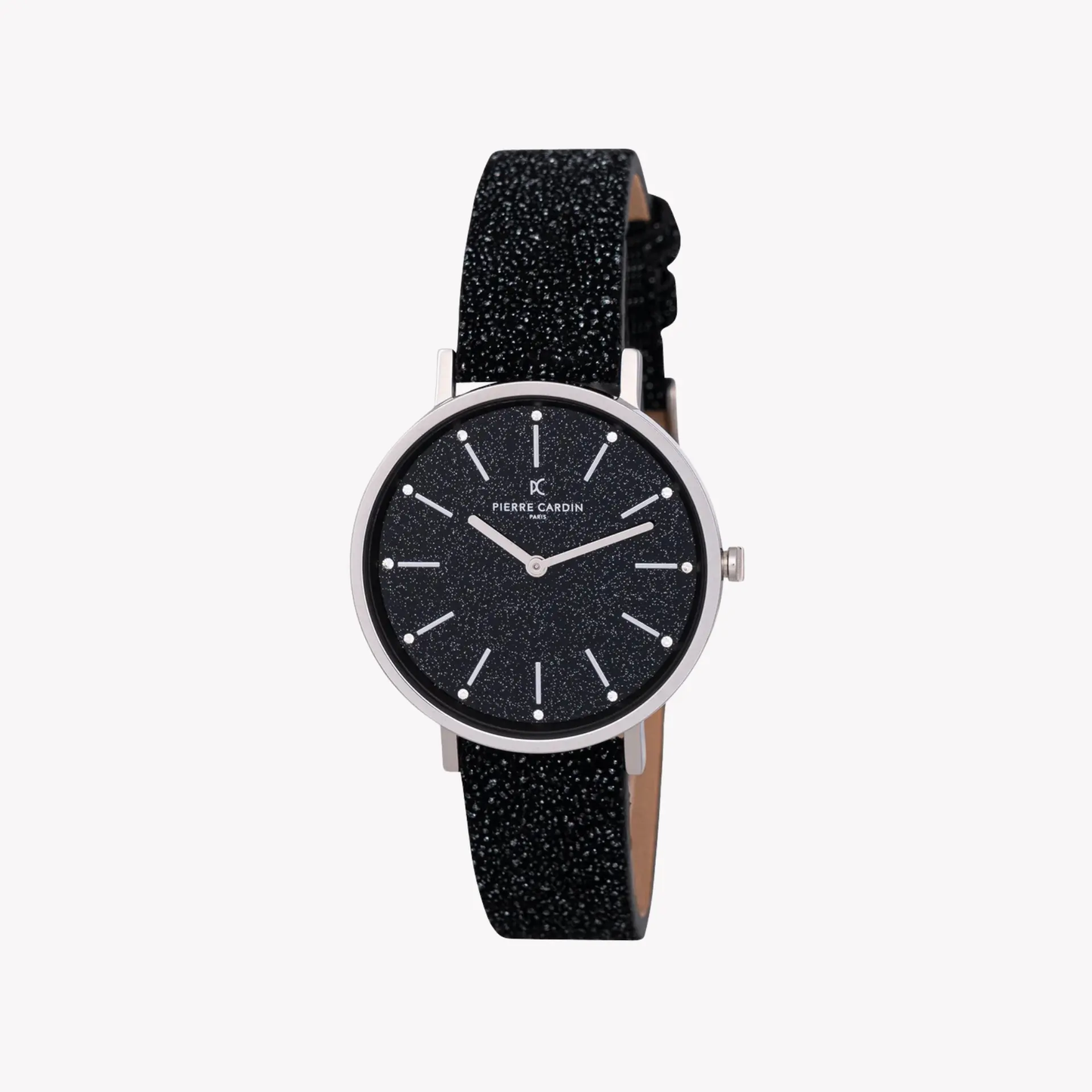 Pierre Cardin Women's Black Leather Watch, Silver Case | Cbv.1117 by PIERRE CARDIN
