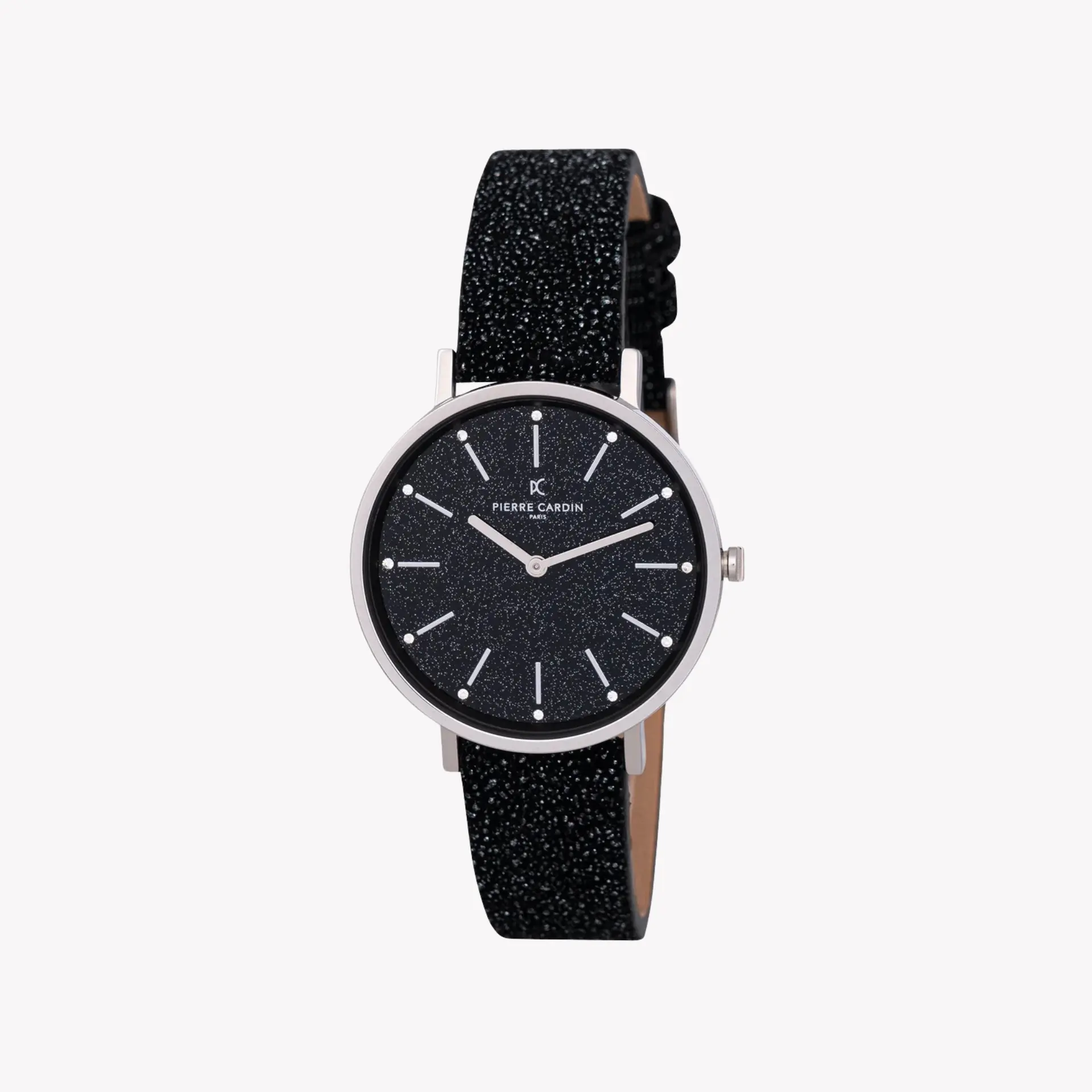 Pierre Cardin Women's Black Leather Watch, Silver Case | Cbv.1117 by PIERRE CARDIN
