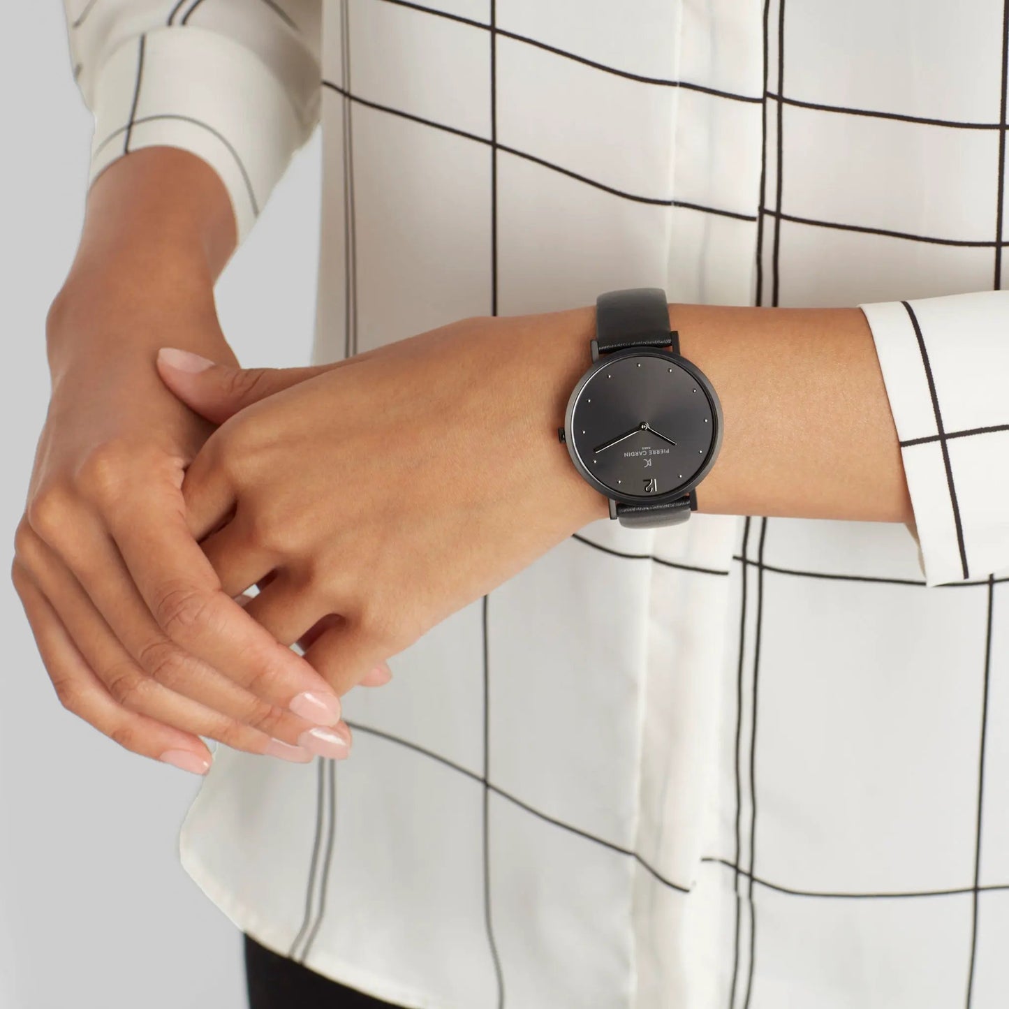 Pierre Cardin Women's Black Leather Watch, Stainless Steel | Cbv.1021 by PIERRE CARDIN