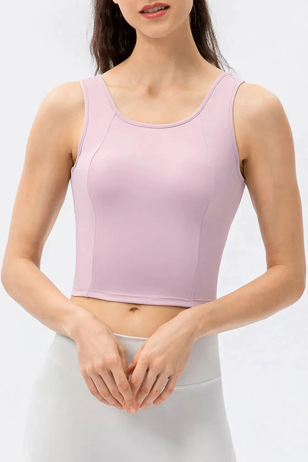 Round Neck Wide Strap Active Tank by Partner Label