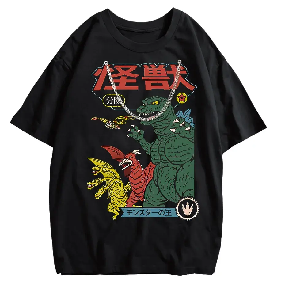 Japanese Anime Print T-Shirt Men Short Sleeve Casual Tee by Vimost Shop