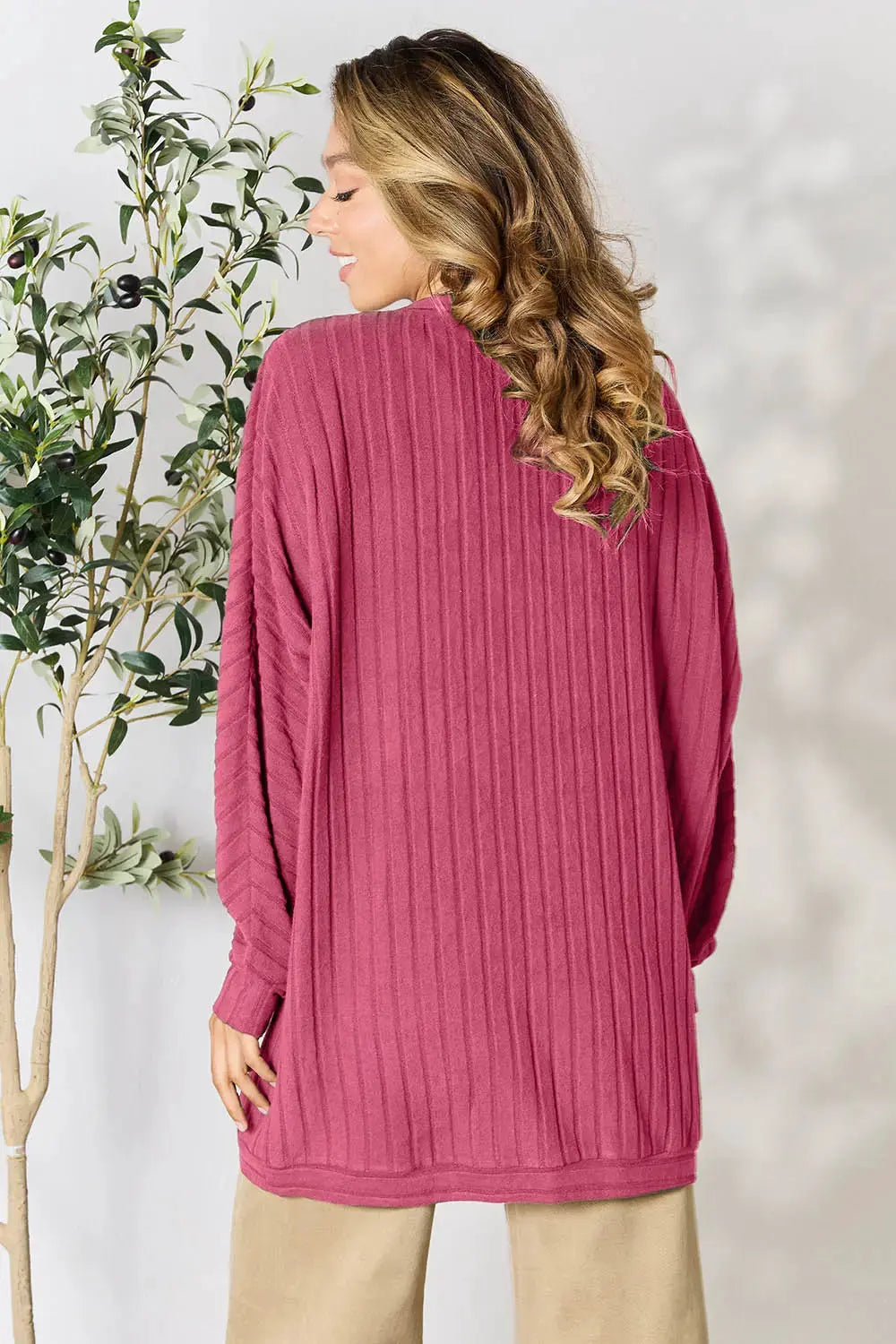 Basic Bae Full Size Ribbed Cocoon Cardigan by Basic Bae