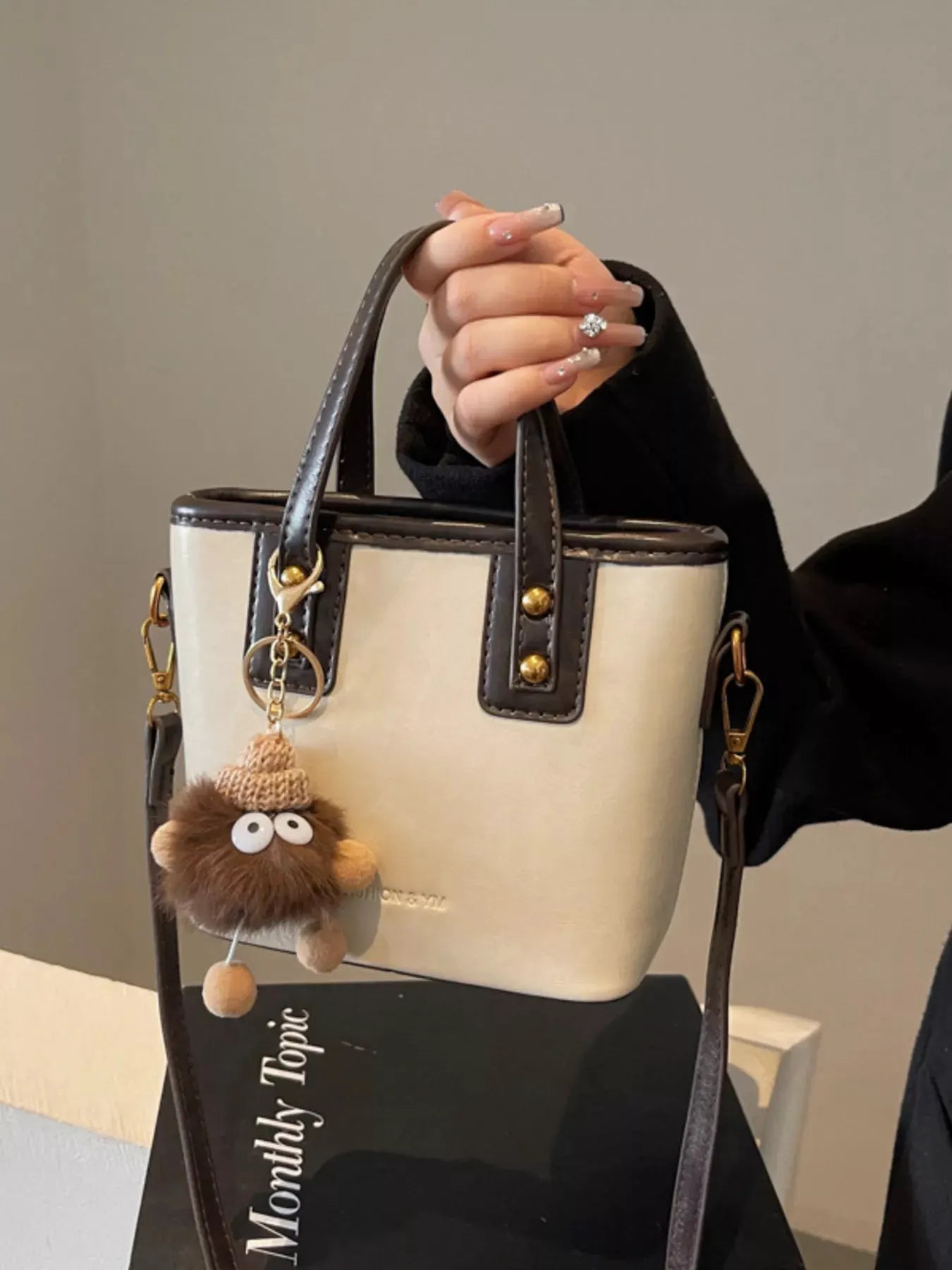 Leather Crossbody Bag with Charm by Partner Label