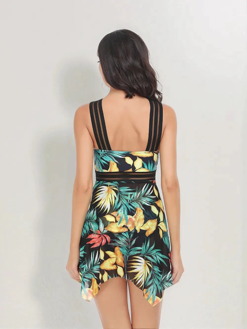 Cutout Printed Two-Piece Swim Set by Partner Label